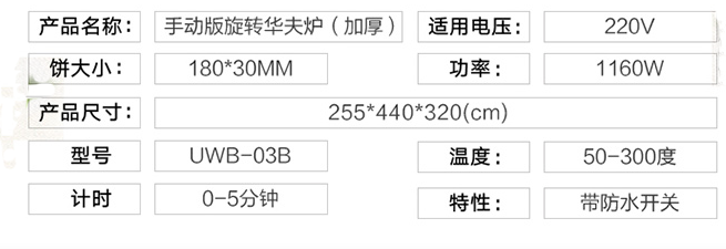 優(yōu)佰特華夫爐技術參數(shù)